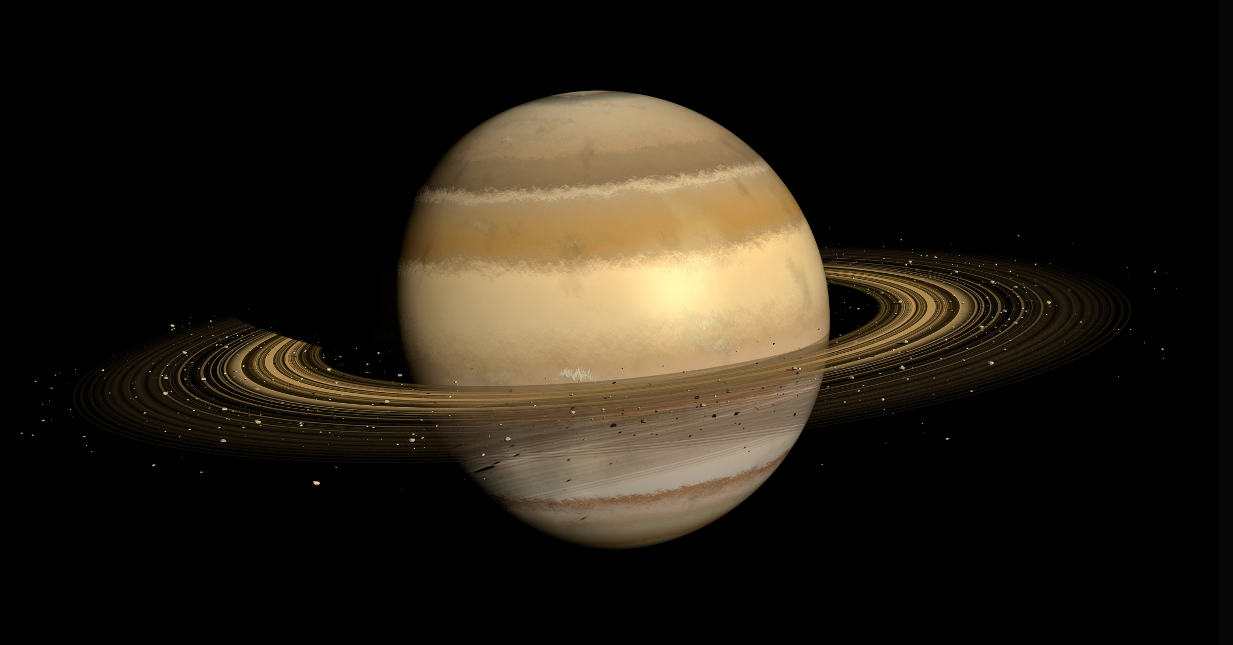 Saturn Rings Zoomed In