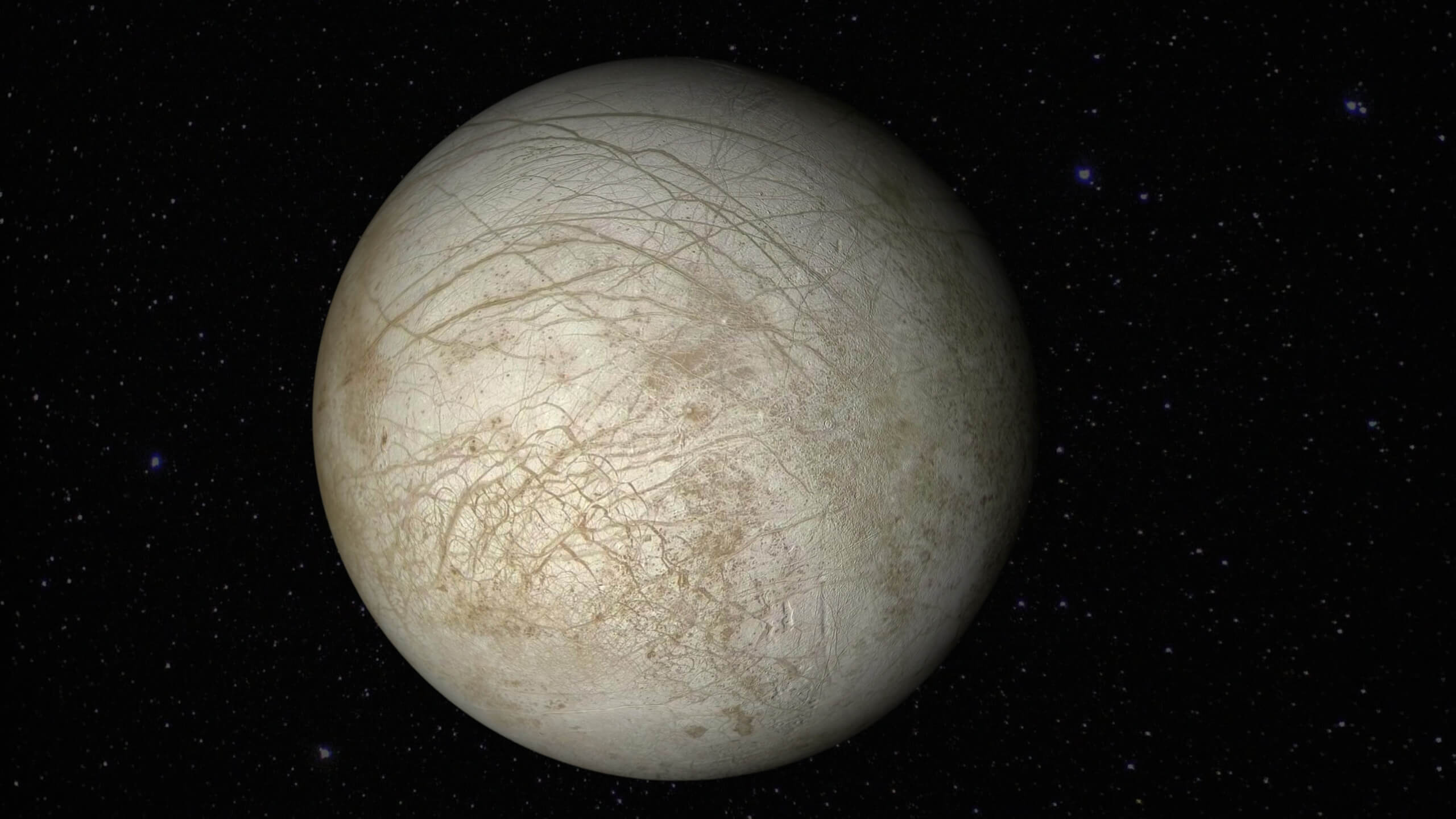 Europa with its lining on telescope