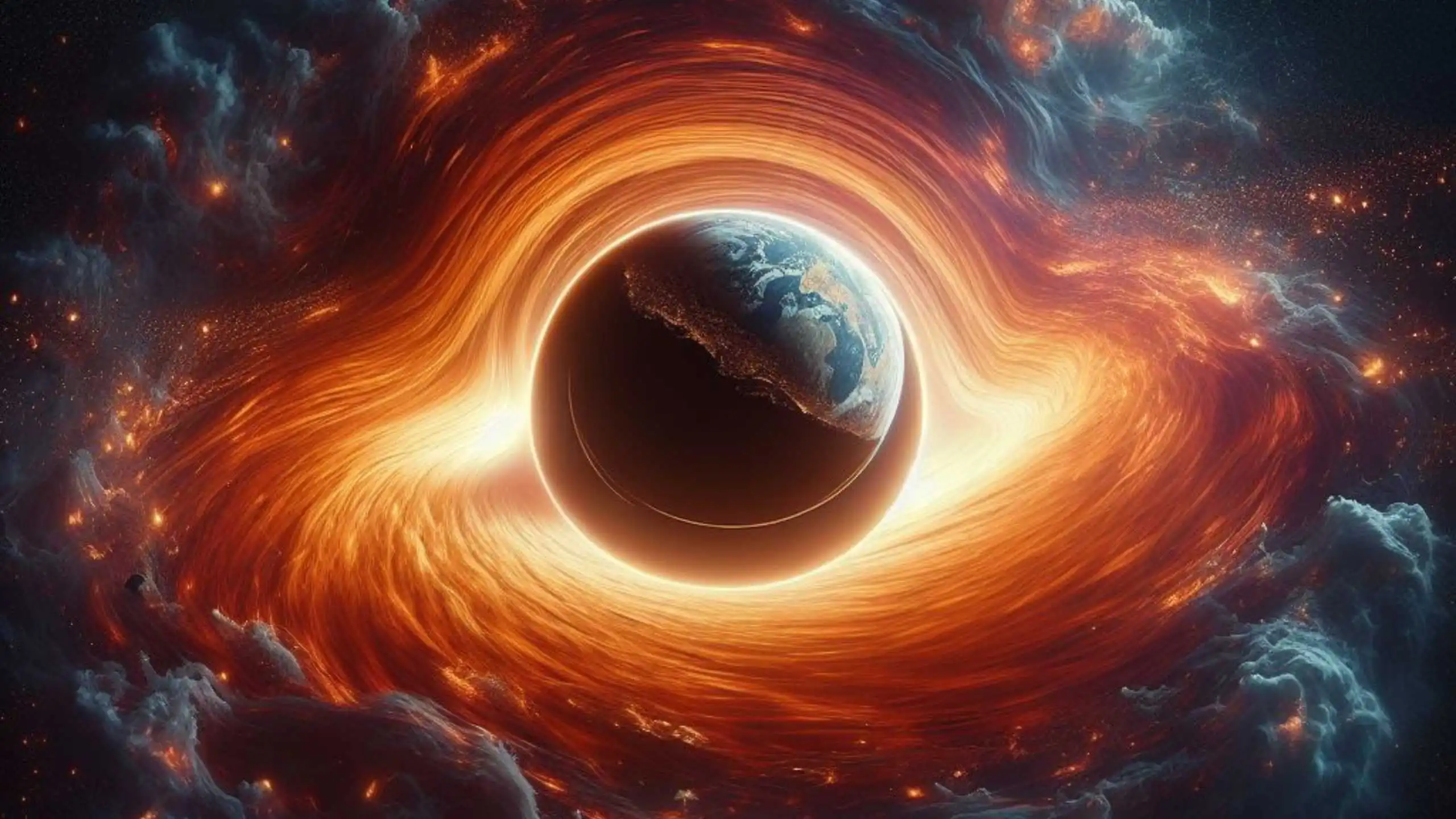 Black hole destroy earth