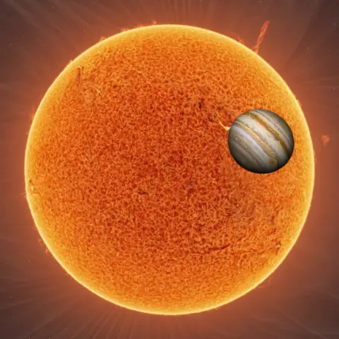 Jupiter and sun