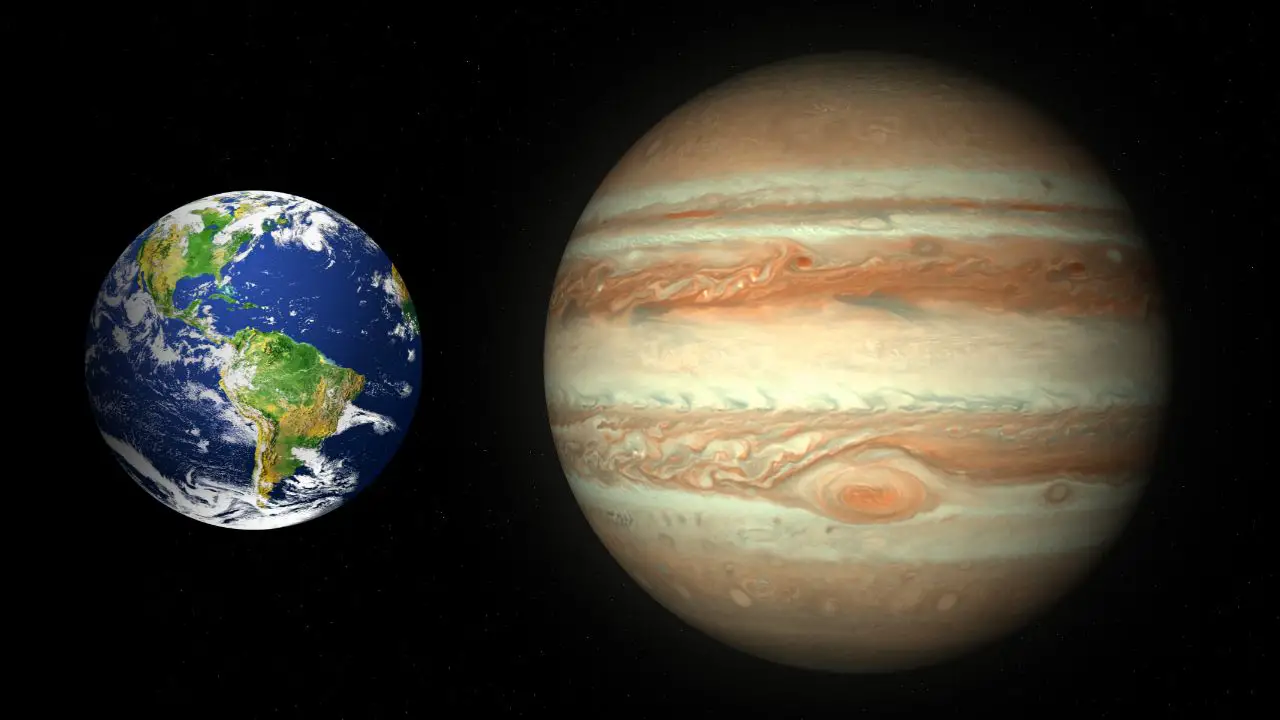 gravitational force between Earth and Jupiter