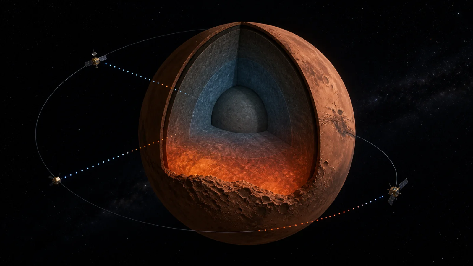 Photo: sciquest.org Mars Interior 400°C Hotter Under Southern Hemisphere